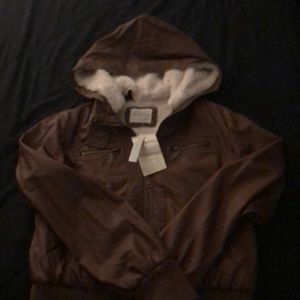BNWT Cognac Faux Leather jacket
